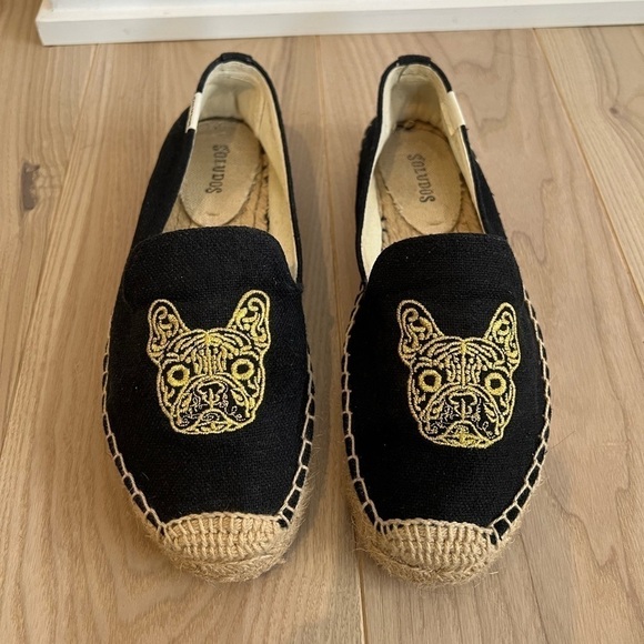 Soludos shoes | French Bulldog black espadrilles size 7 - Picture 3 of 5